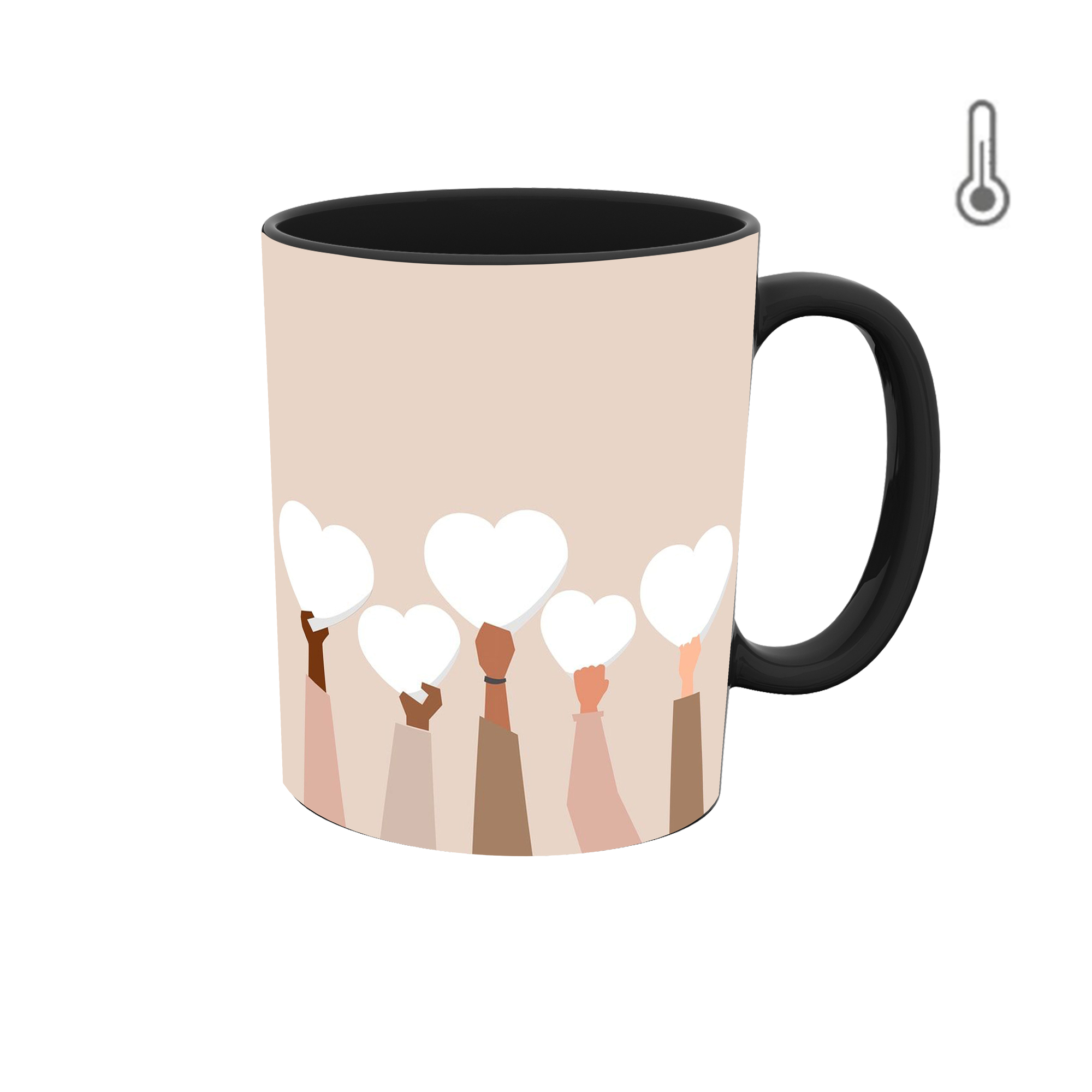 ماگ حرارتی طرح گرافیکی دخترونه قلب 