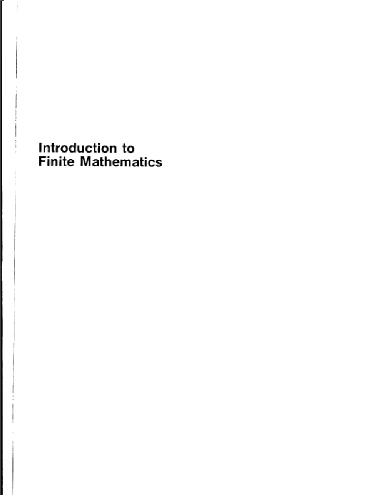 خرید و دانلود نسخه کامل کتاب Introduction to finite mathematics