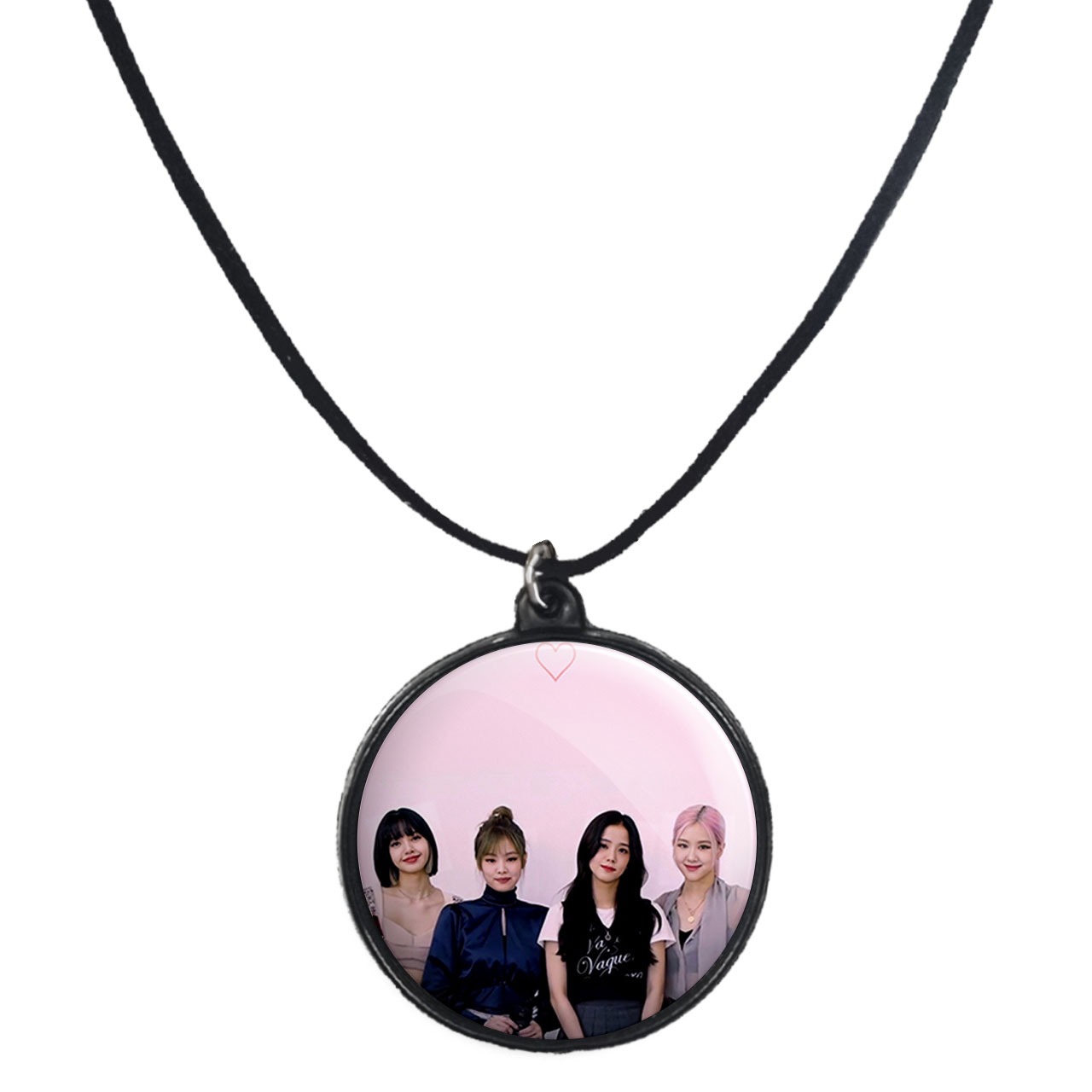 گردنبند پرمانه طرح بلک پینک کد pmb.18126 مدل دو طرفه