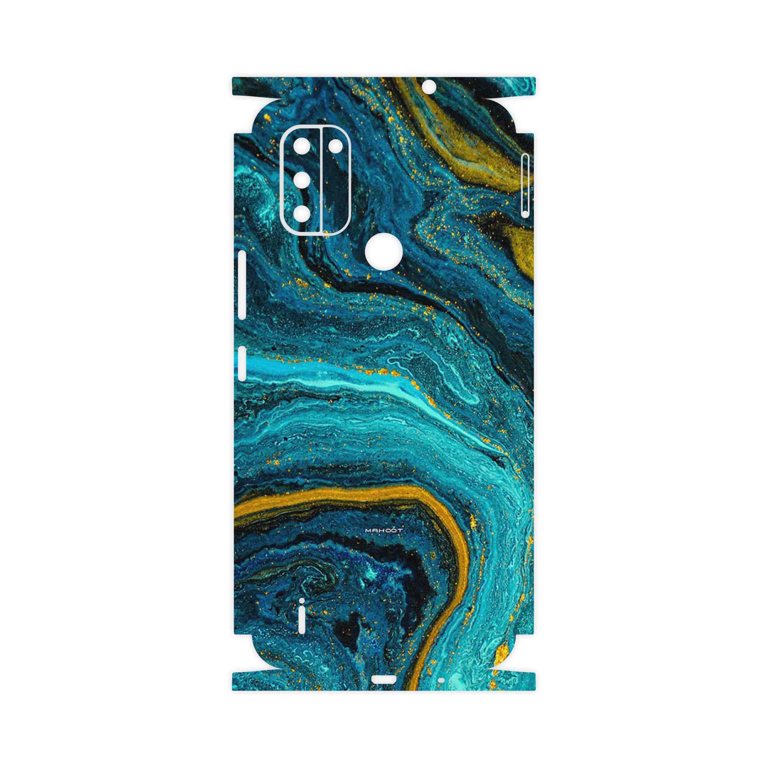 برچسب پوششی ماهوت مدل Turquoise marblewith golden streaks-FullSkin مناسب برای گوشی موبایل نوکیا C31