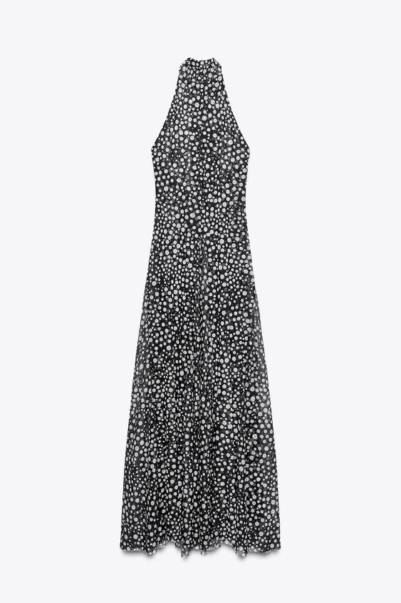 لباس بلند زنانه زارا POLKA DOT HALTER DRESS | تهران زارا TehranZara