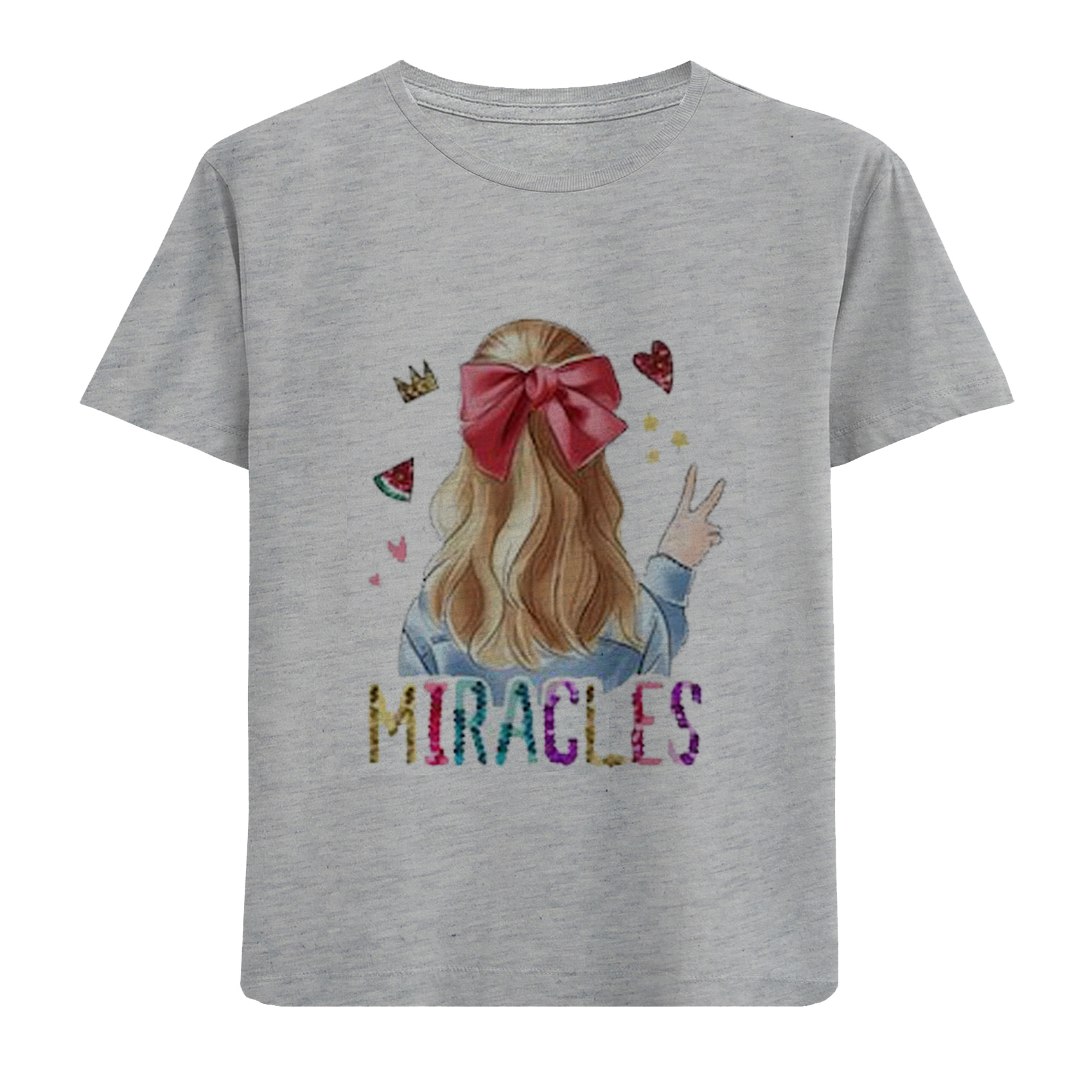 تی شرت آستین کوتاه بچگانه مدل دختر D132