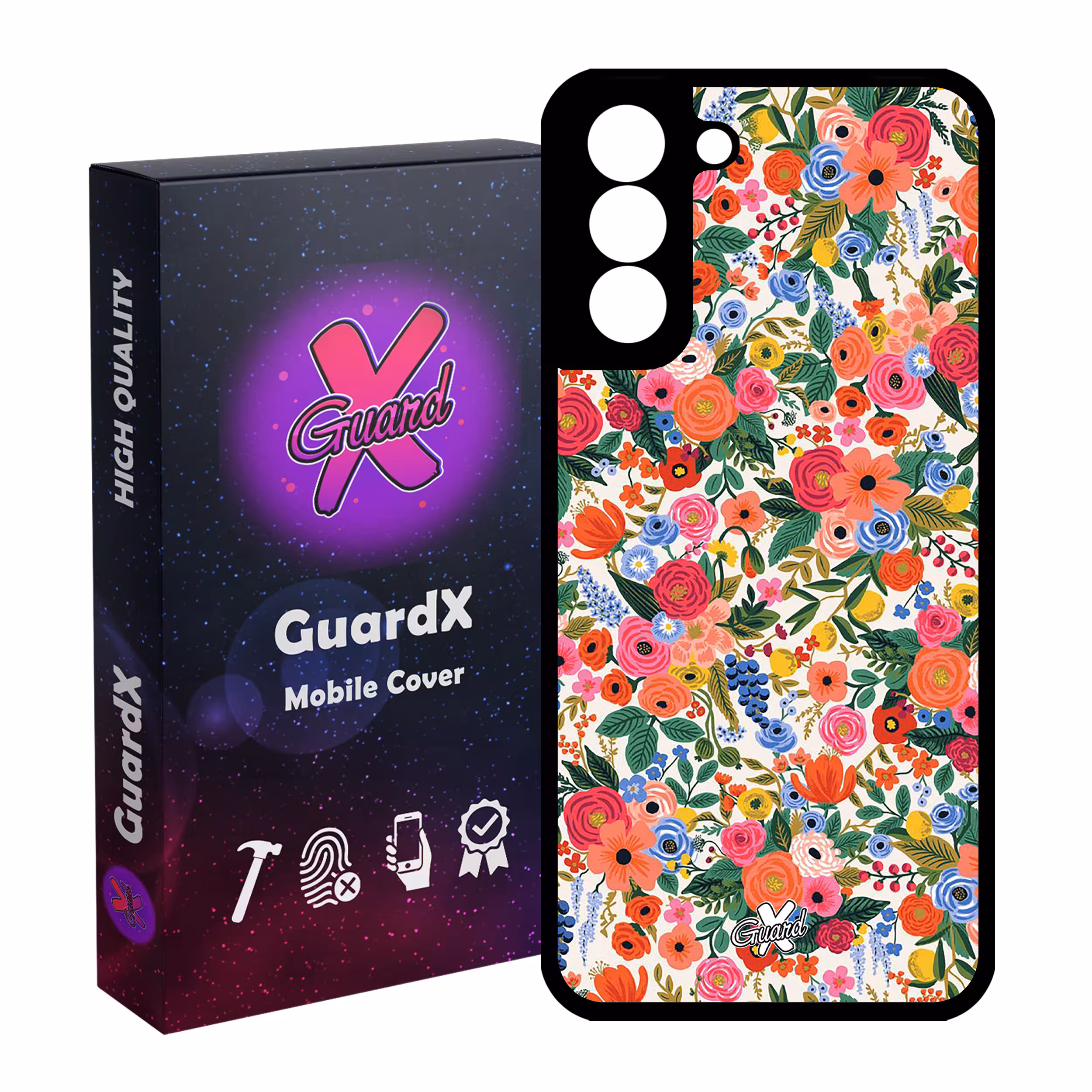 کاور گارد ایکس طرح گل مدل Glass10247 مناسب برای گوشی موبایل سامسونگ Galaxy S21 FE