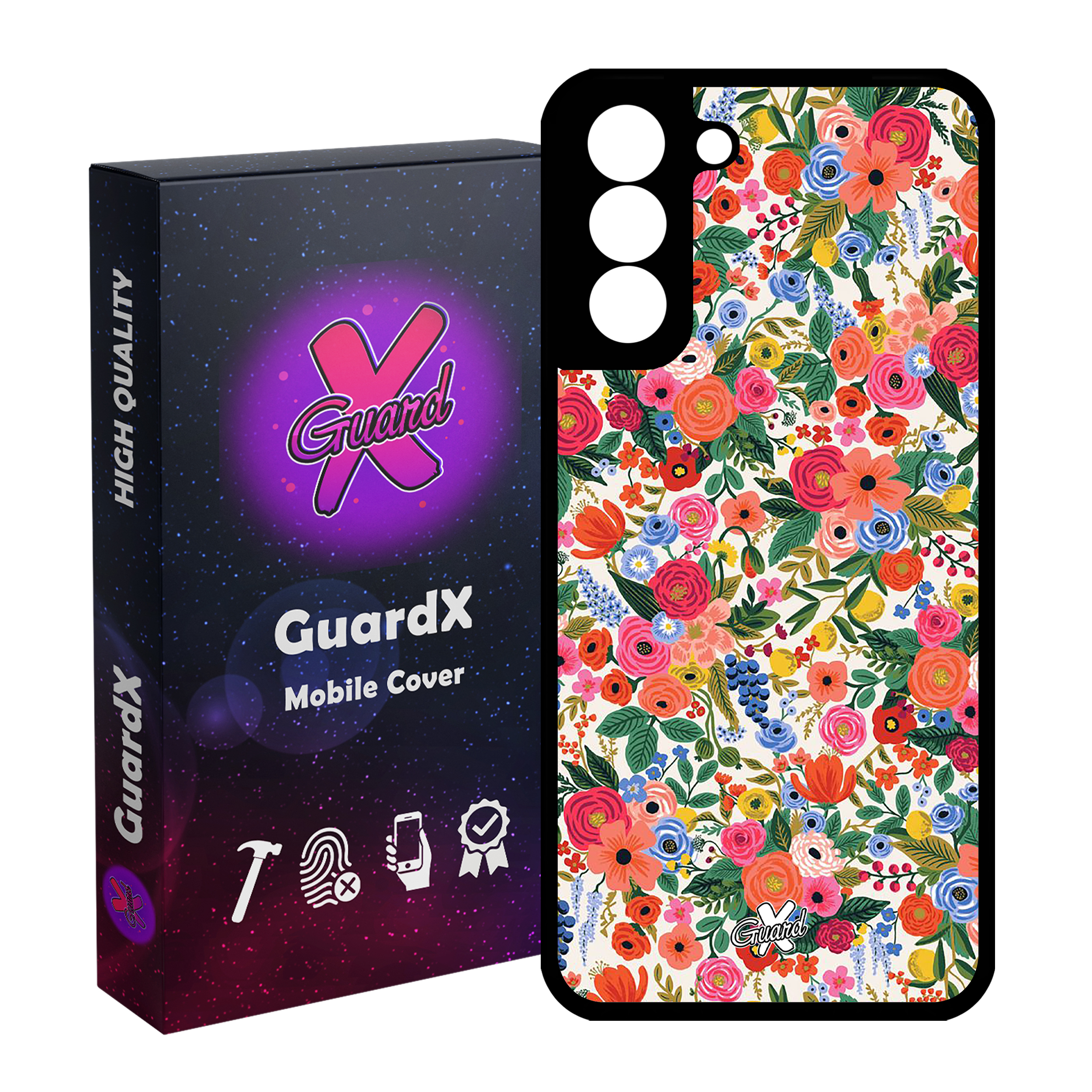 کاور گارد ایکس طرح گل مدل Glass10247 مناسب برای گوشی موبایل سامسونگ Galaxy S21 FE