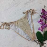 شورت مایویی گرهی کبریتی کرمی اورجینال برند اروپایی وارداتی boohoo سایز 38