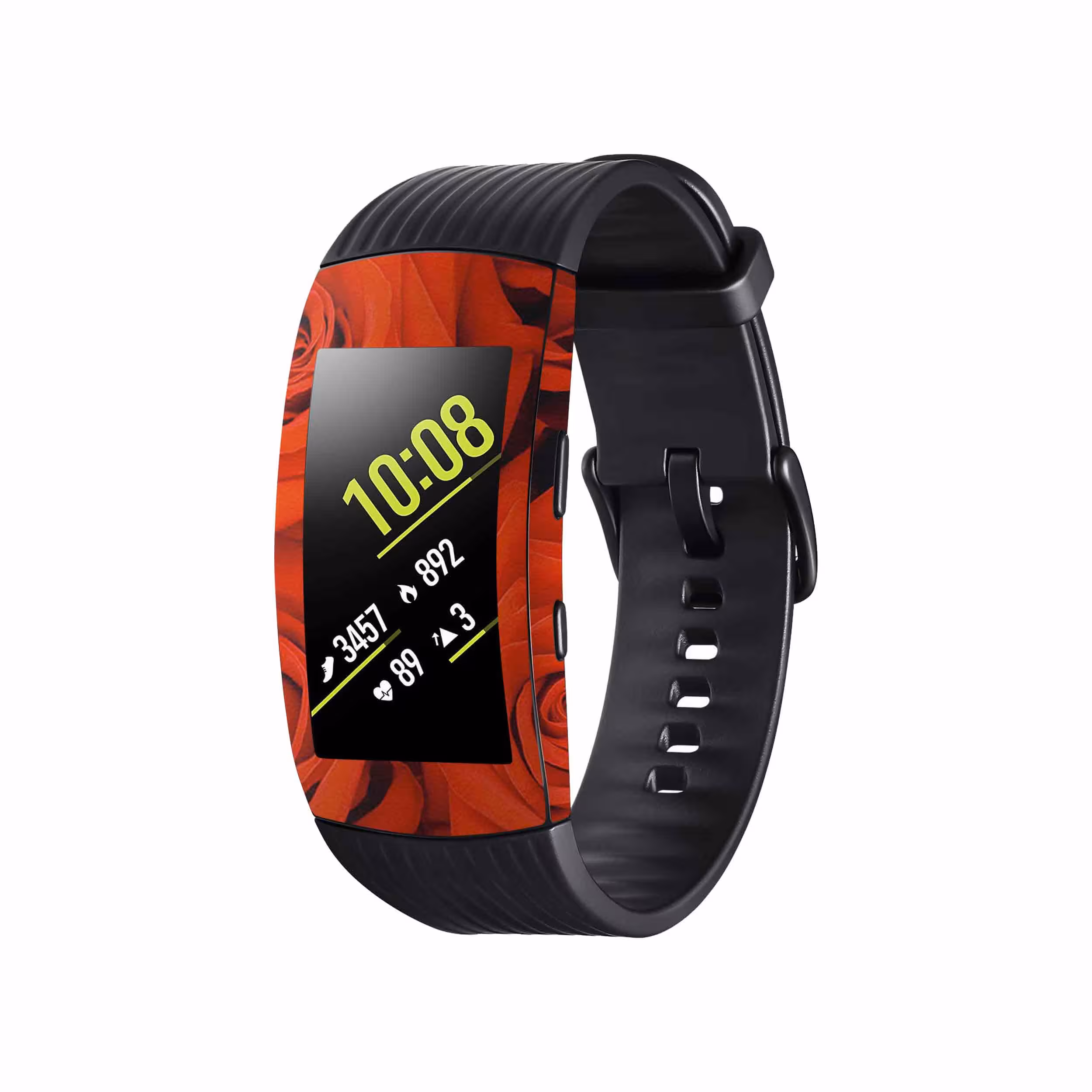 برچسب ماهوت طرح Red-Flower مناسب برای ساعت هوشمند سامسونگ Galaxy Gear Fit 2 Pro