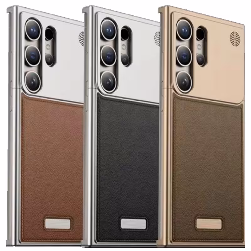 کاور چرمی آلومینیومی مدل Aero Leather مناسب برای گوشی Samsung Galaxy S24 Ultra