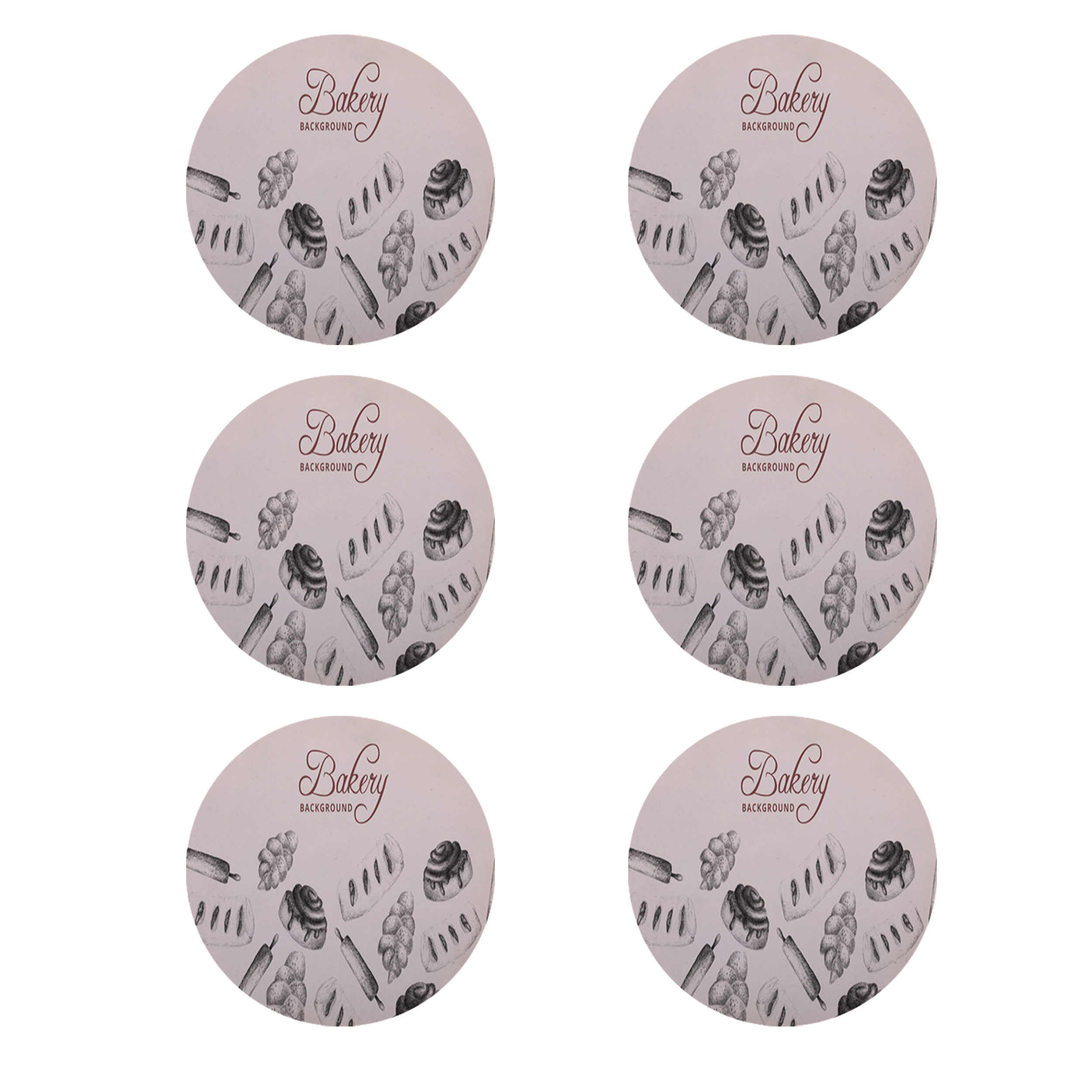 زیر لیوانی طرح کیک کد 8155 بسته 6 عددی