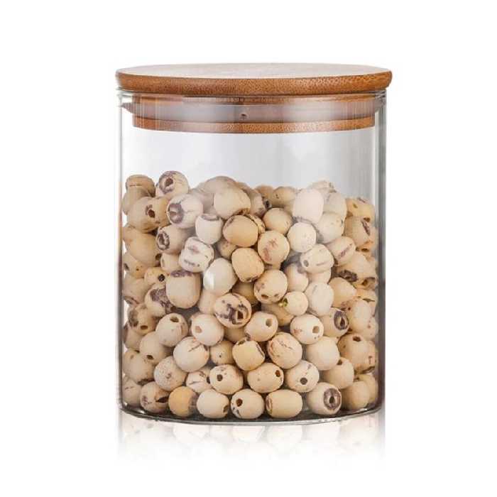 بانکه (جا حبوباتی) 1 عددی بامبو شیشه ای پیرکس مدل  H13D10 کدGw90301009