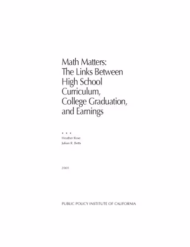 خرید و دانلود نسخه کامل کتاب Math Matters: The Links Between High School Curriculum, College Graduation, and Earnings