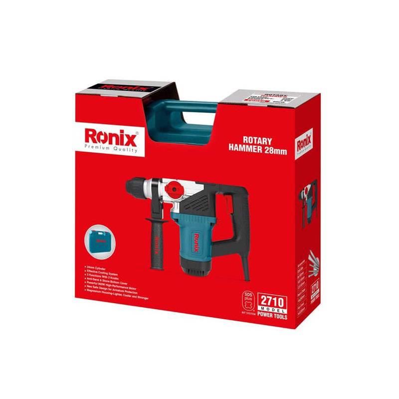 دریل بتن کن 28میلیمتری 900وات 4کیلویی رونیکس 2710 با کارت گارانتی 