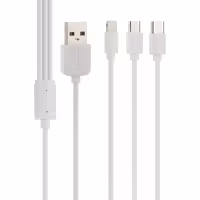 کابل تبدیل USB به لایتنینگ/microUSB/USB-C ایکاکو مدل KSC-078 طول 1 متر