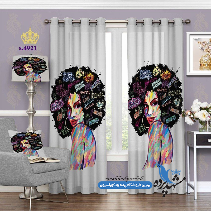 پرده پانچ دخترانه طرح مفهومی کد s-4921