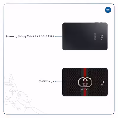 برچسب پوششی ماهوت مدل GUCCI-Logo مناسب برای تبلت سامسونگ Galaxy Tab A 10.1 2016 T580