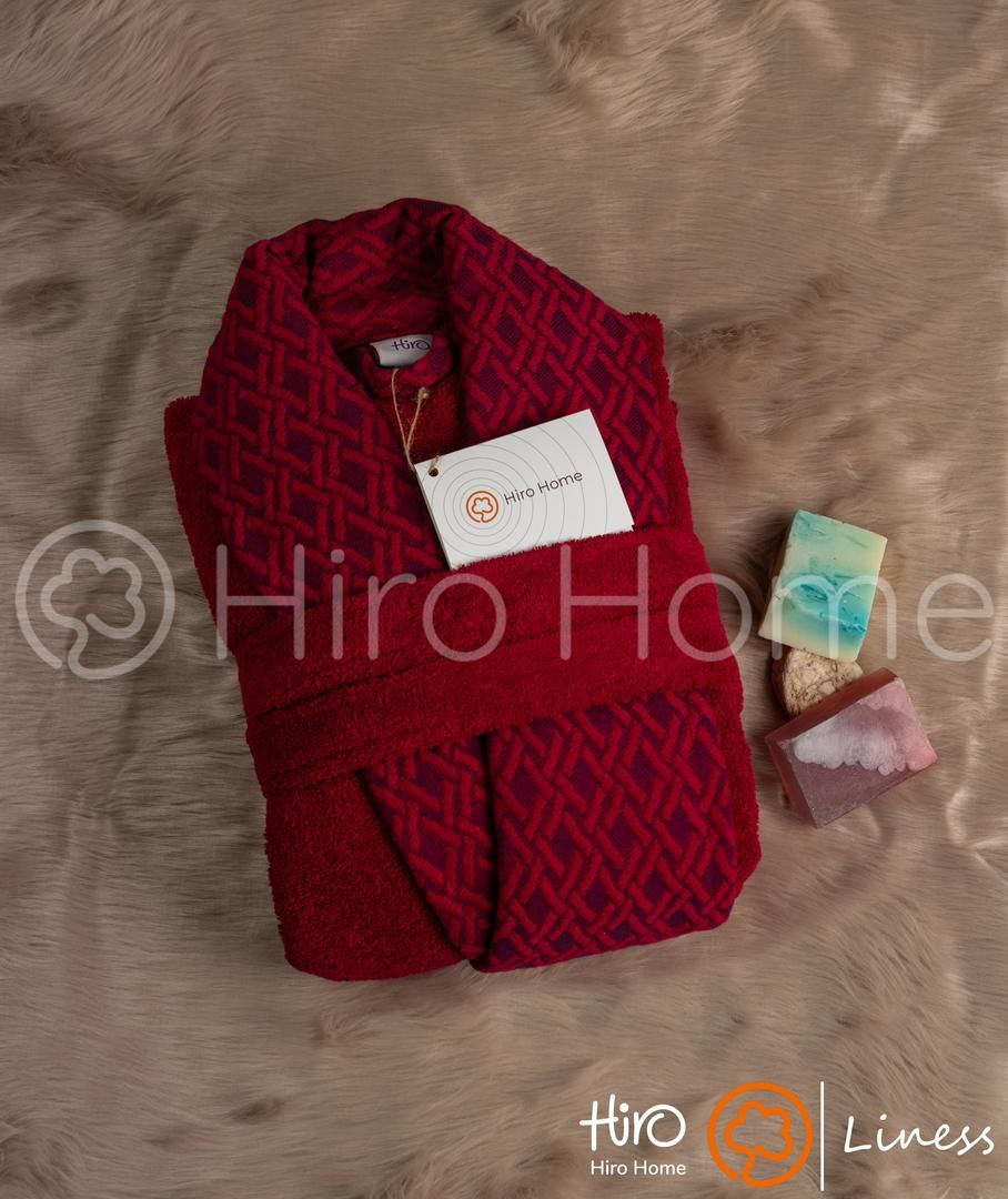 حوله تن پوش بلو طرح لاین رنگ زرشکی