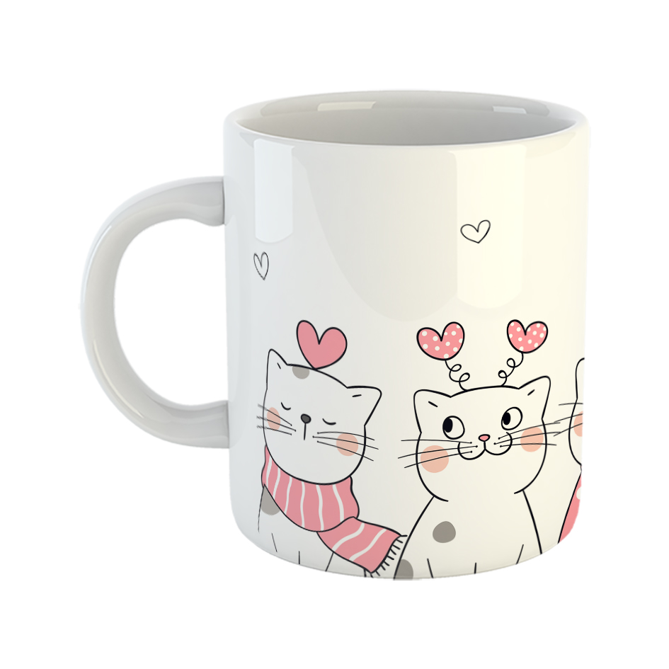 ماگ طرح عشق مدل گربه