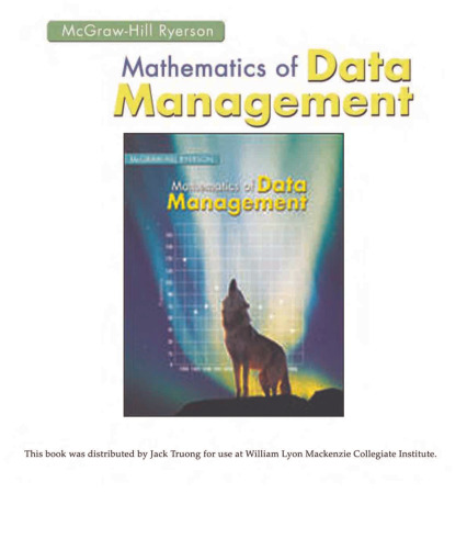 خرید و دانلود نسخه کامل کتاب Mathematics of Data Management