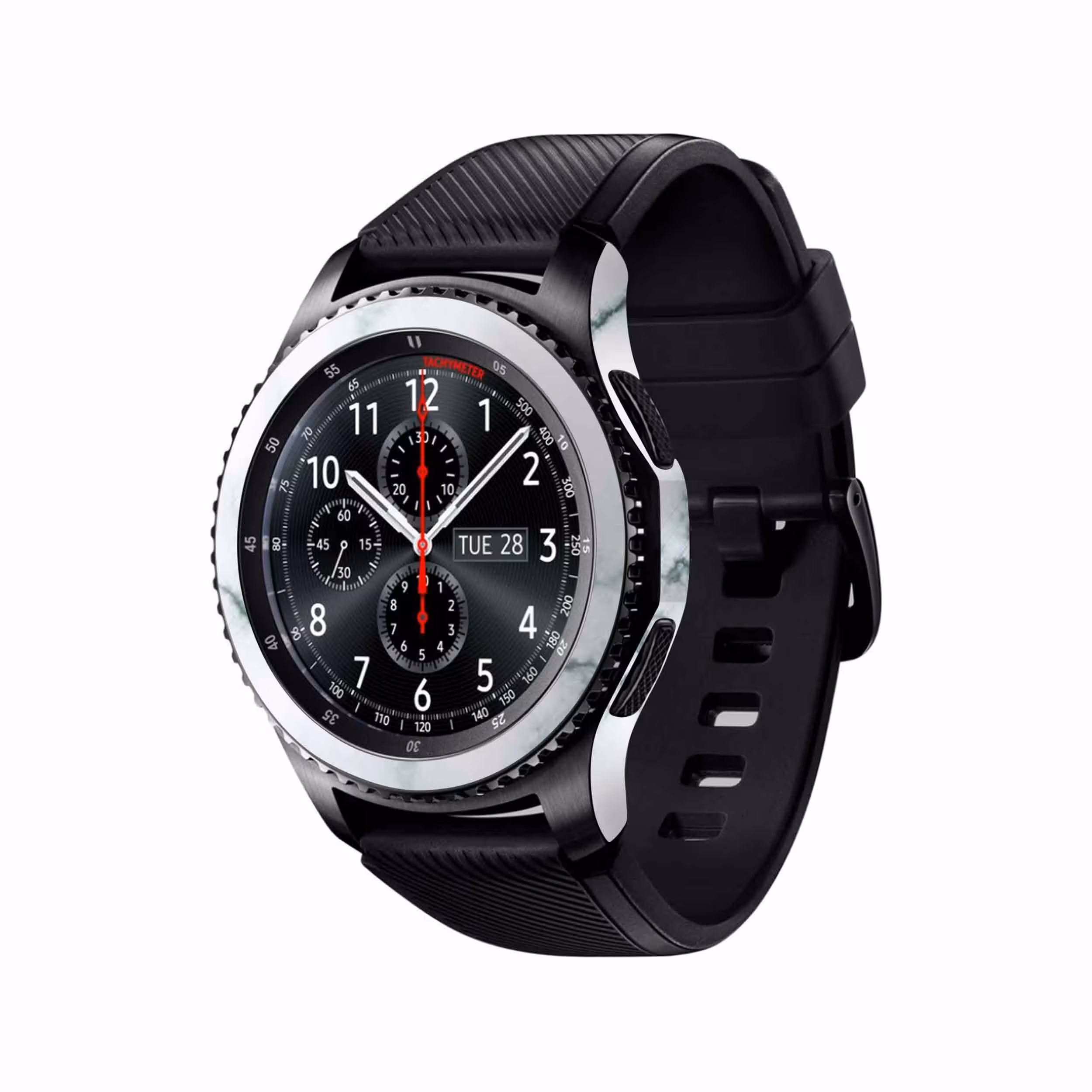 برچسب ماهوت طرح Blanco-Smoke-Marble مناسب برای ساعت هوشمند سامسونگ Galaxy Gear S3 Frontier
