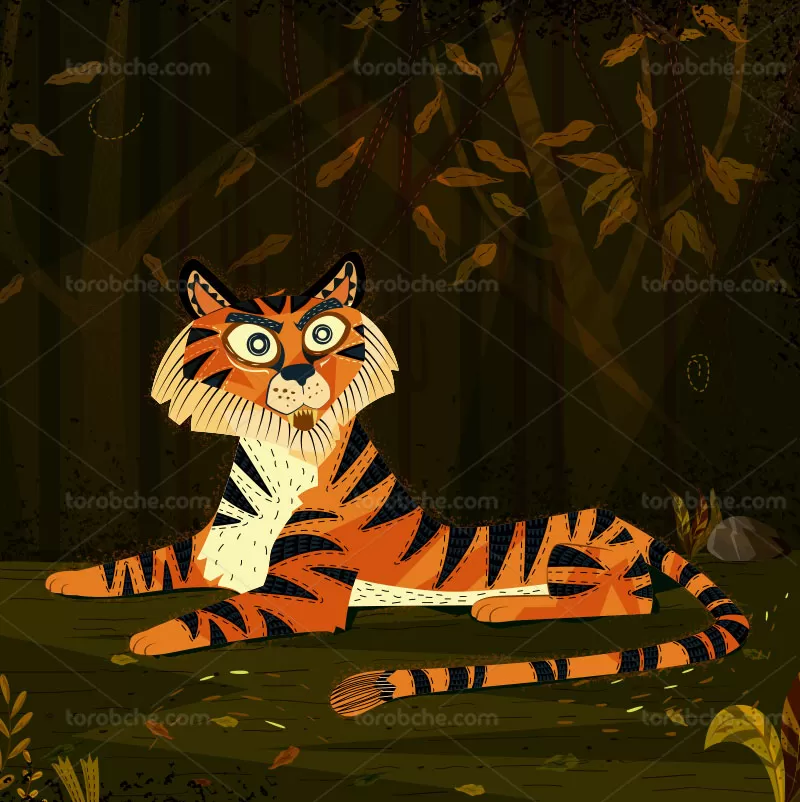 وکتور کاراکتر ببر | گرافیک با طعم تربچه