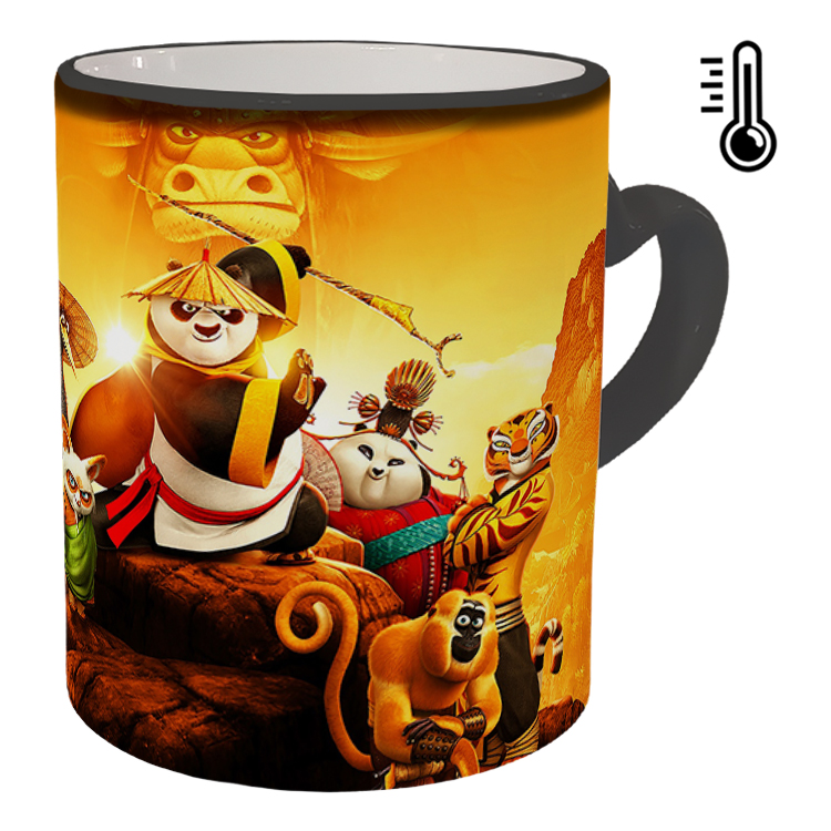 ماگ حرارتی مدل دسته قلبی طرح پاندا کونگ فو کار کد 11