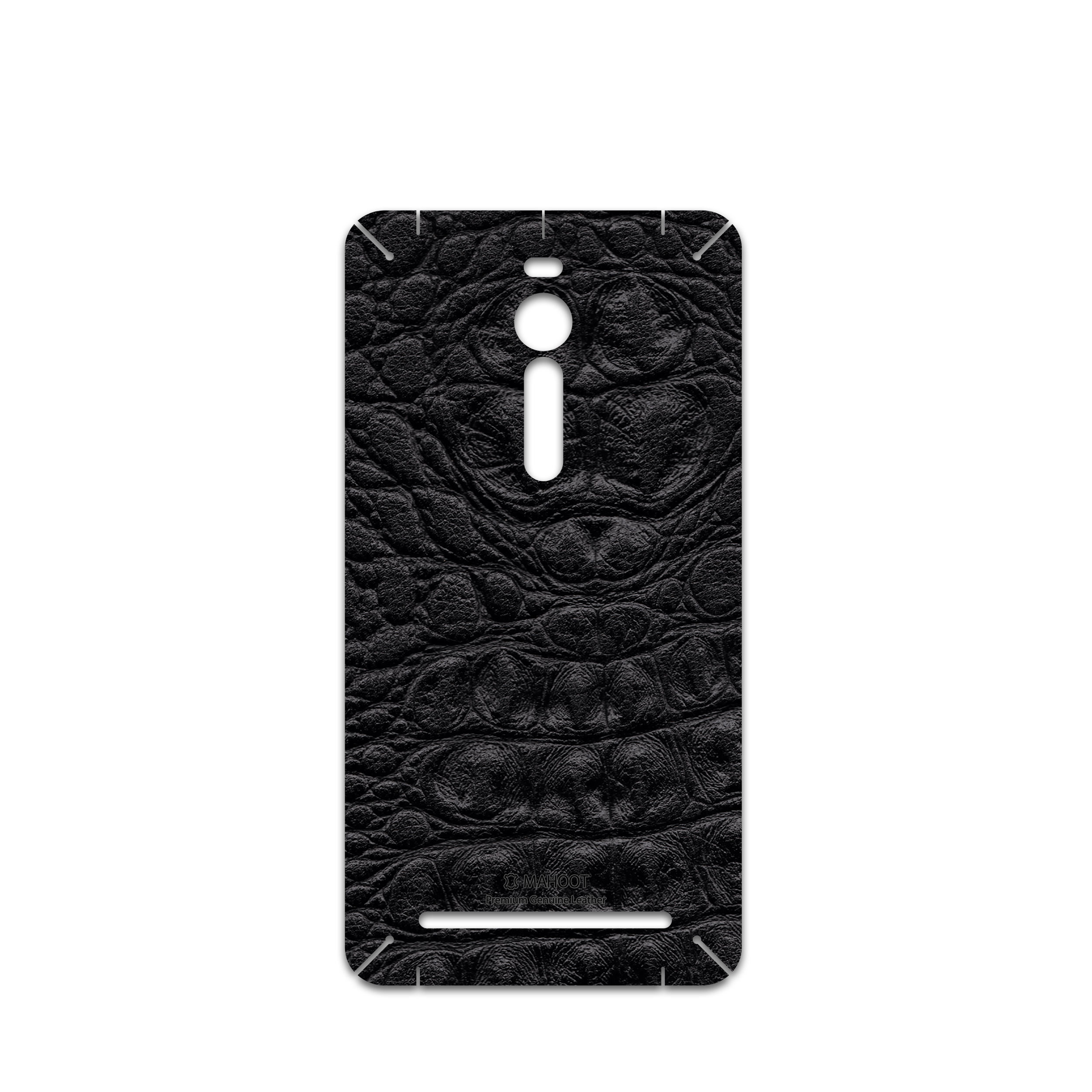 برچسب پوششی ماهوت مدل Black-Crocodile-Leather مناسب برای گوشی موبایل ایسوس Zenfone 2