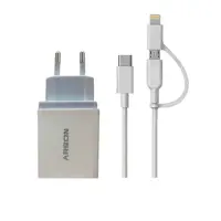 شارژر دیواری آرسون مدل AN-88 به همراه کابل تبدیل لایتنینگ/MicroUSB