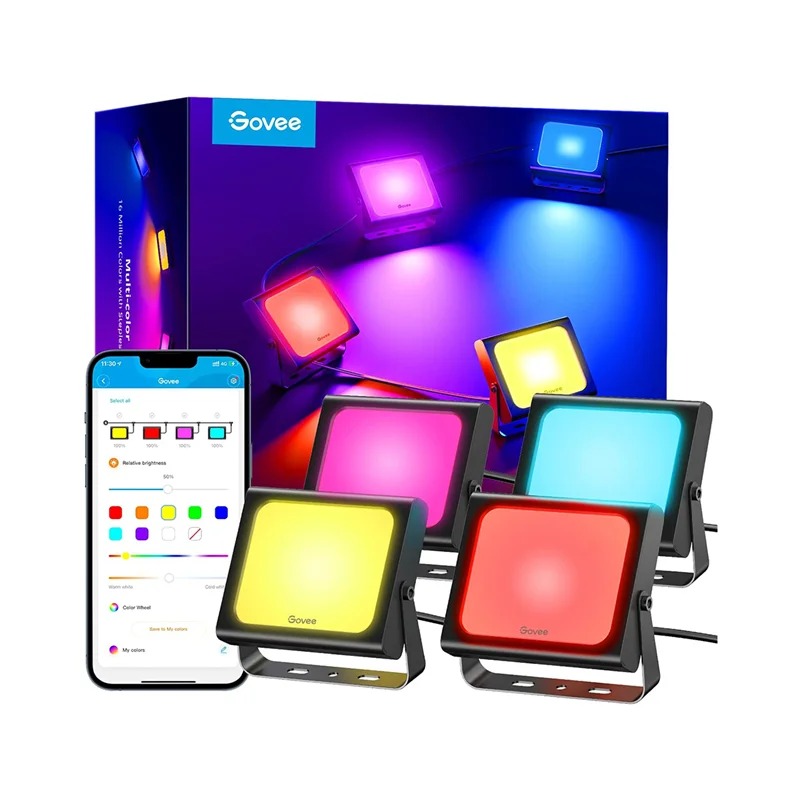 خرید چراغ هوشمند Govee RGBICWW LED Smart Flood Lights H7060 با بهترین قیمت