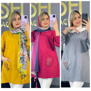 مانتو اسپرت زنانه نخی مدل تونیک گندم