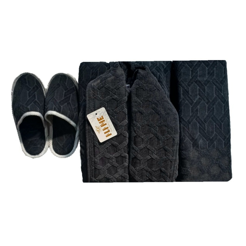 سرویس حوله پالتویی 4 تکه آلامع طرح کریستال کد 6060