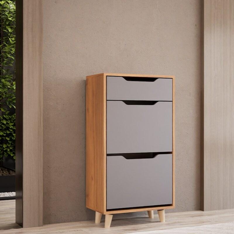 جاکفشی پایه دار داشبوردی کشودار دو درب (ام دی اف)(هزینه ارسال به عهده مشتری) | choobsub