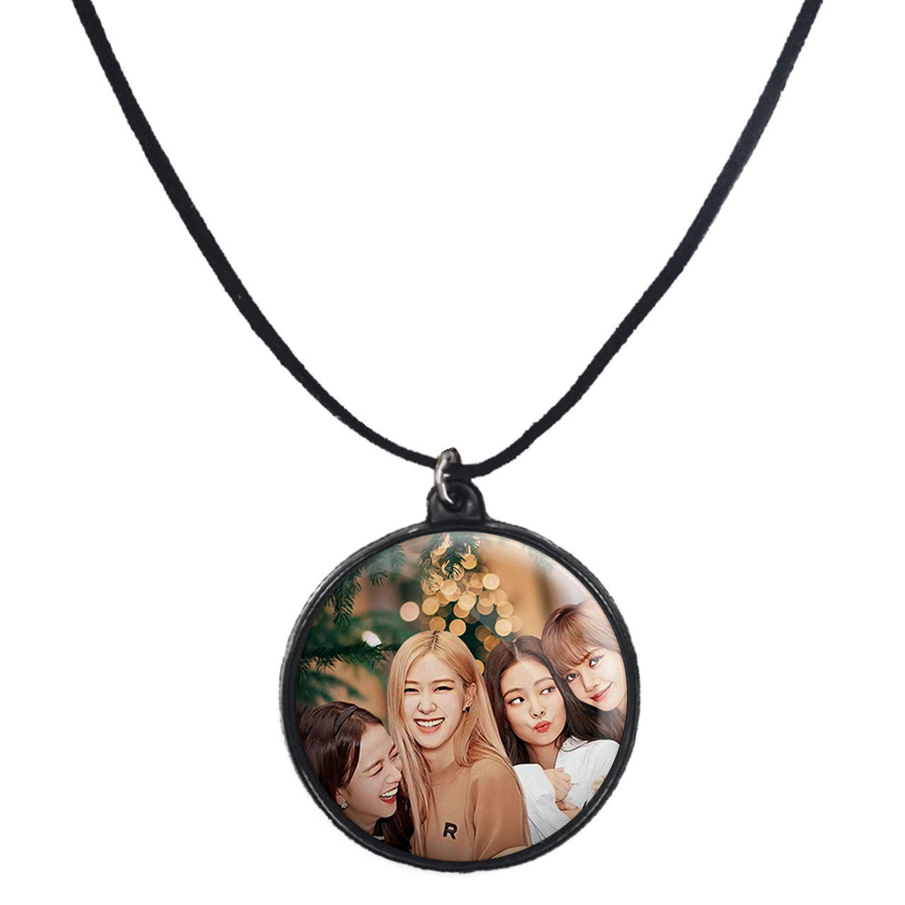 گردنبند پرمانه طرح بلک پینک کد pmb.17959 مدل دو طرفه