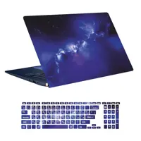 استیکر لپ تاپ توییجین و موییجین طرح Space کد 54 مناسب برای لپ تاپ 15.6 اینچ به همراه برچسب حروف فارسی کیبورد 