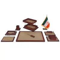 ست رومیزی اداری مدل MK طرح خاتم مجموعه 9 عددی