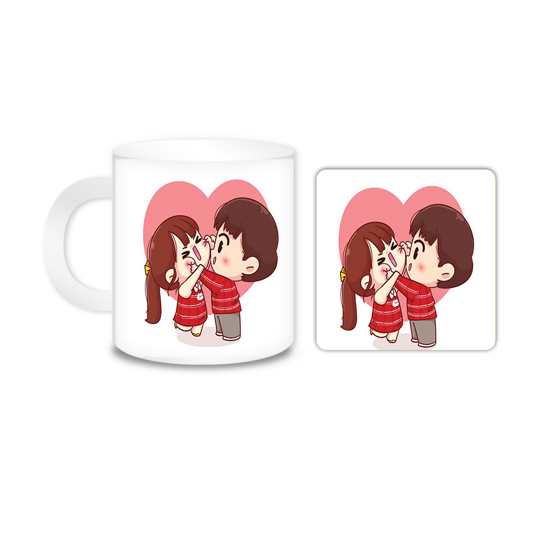 ماگ مدل عاشقانه کد 2063 به همراه زیر لیوانی