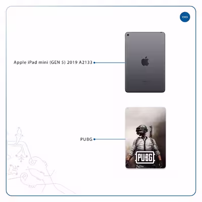 برچسب پوششی ماهوت مدل Pubg-Game مناسب برای تبلت اپل iPad mini (GEN 5) 2019 A2133