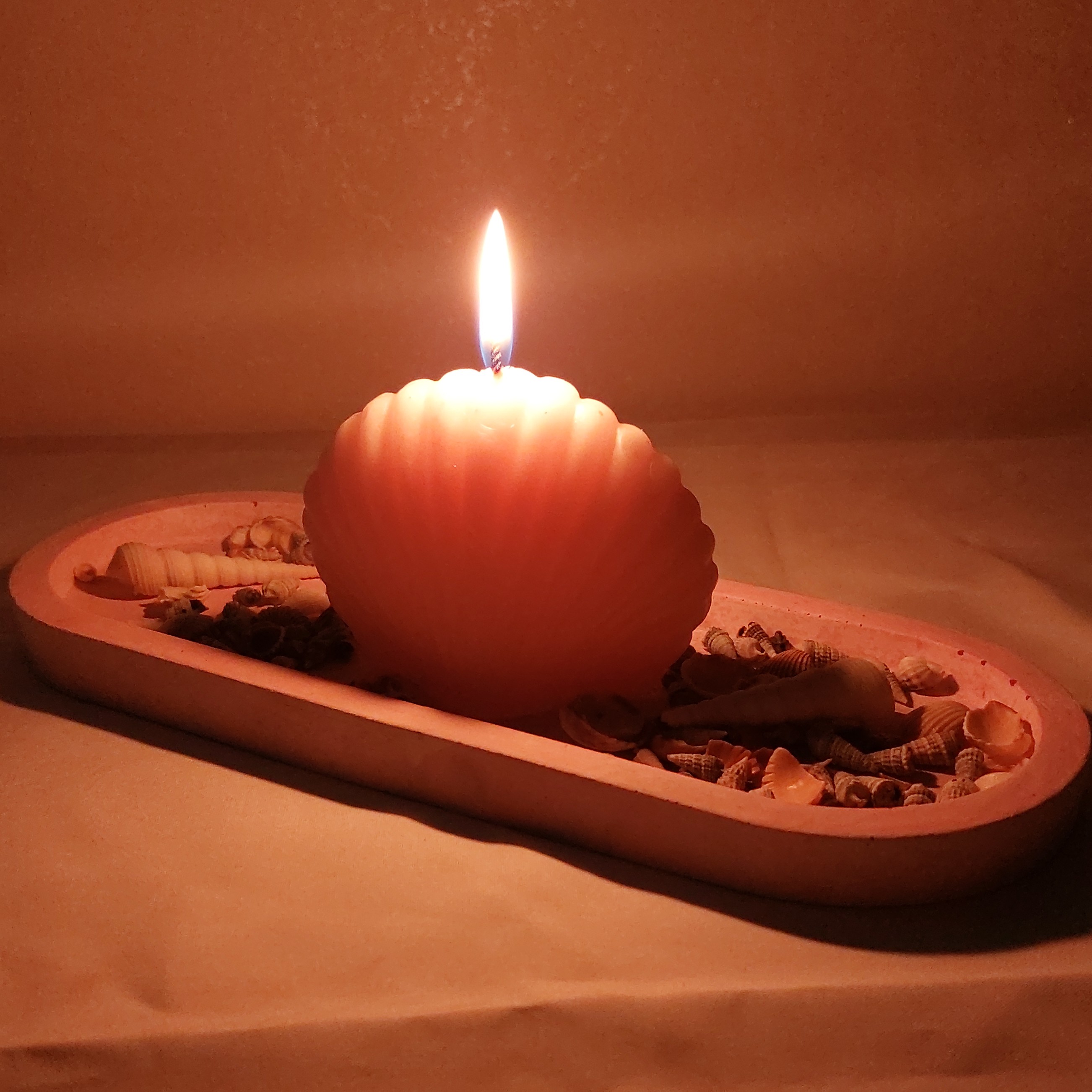 شمع صدف صورتی