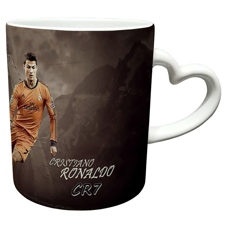 ماگ مدل دسته قلبی طرح رونالدو کد 285