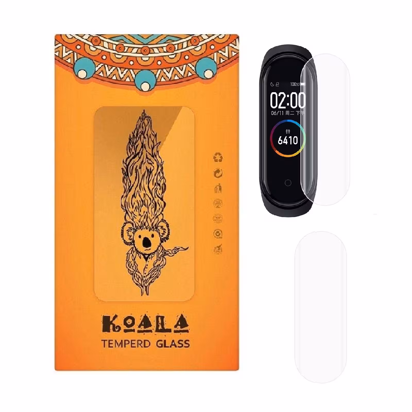 محافظ صفحه نمایش کوالا مدل PWT-M4 مناسب برای مچ بند هوشمند شیائومی Mi Band 4 بسته دو عددی