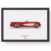 تابلو مدل Chevrolet Corvette 1953 | دنیای قاب
