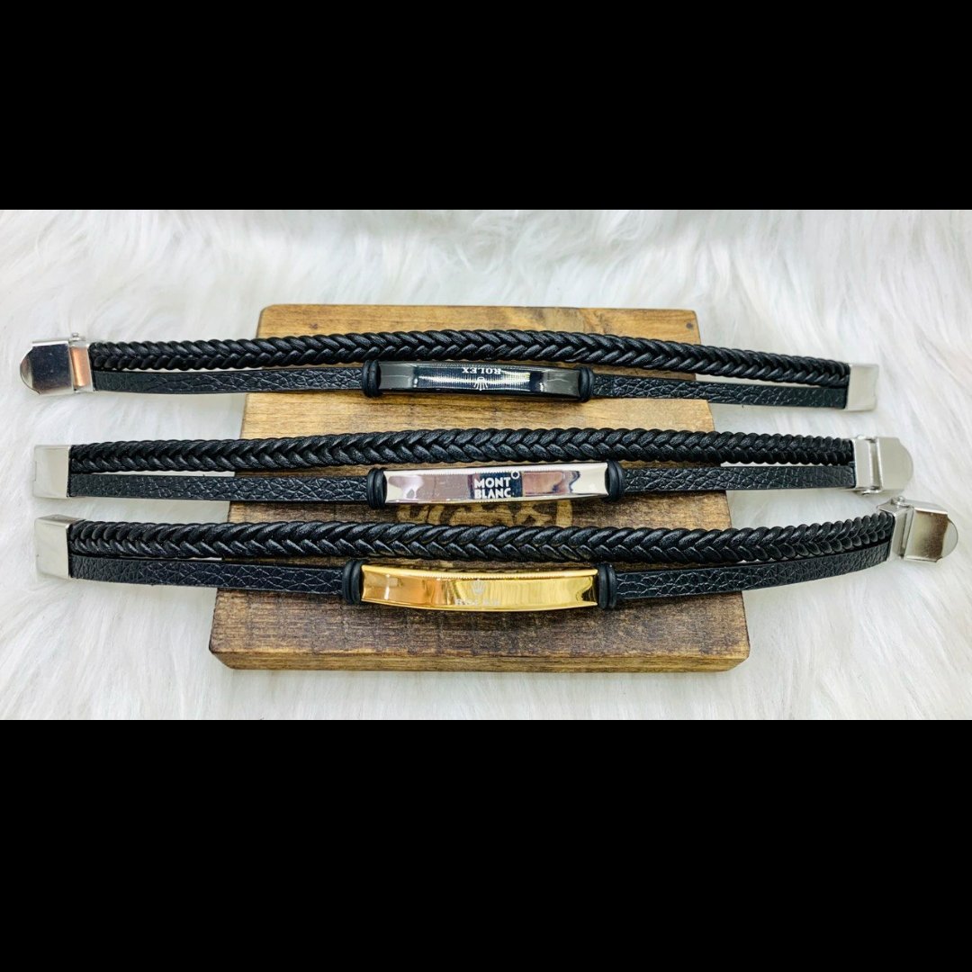 دستبند چرمی 2لاین یک عدد 