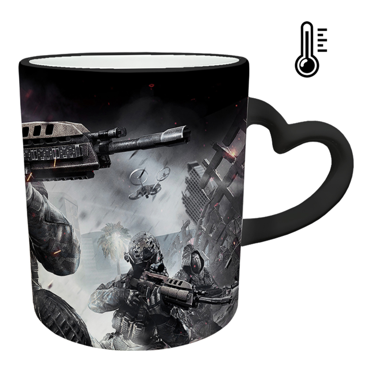 ماگ حرارتی مدل دسته قلبی طرح بازی کال آف دیوتی call of duty کد 92