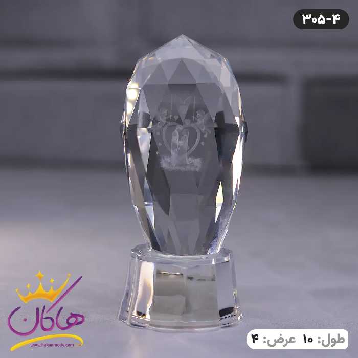 استند کریستالی چراغدار طرح عاشقانه | کد 305/4