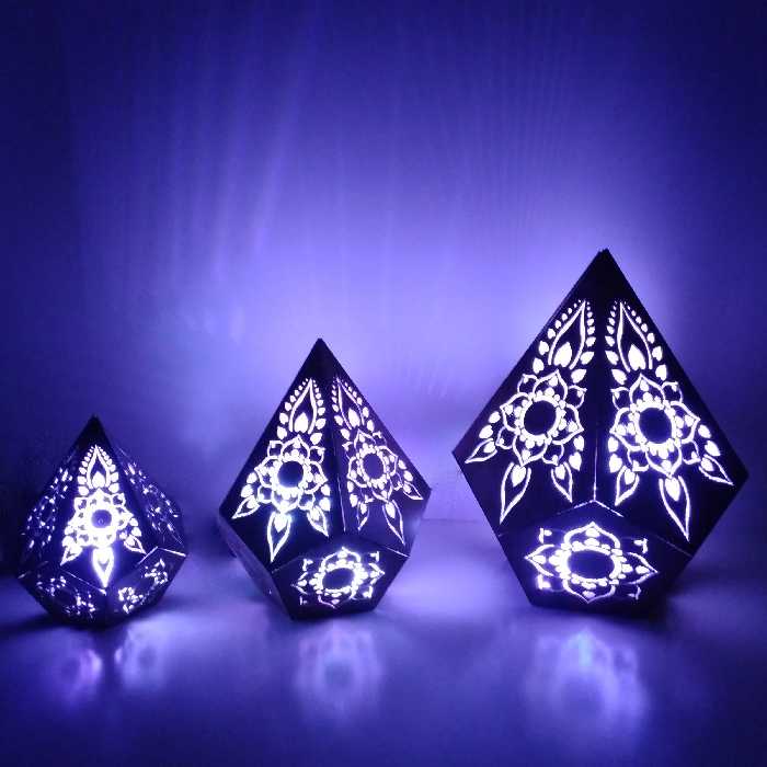 چراغ رومیزی مدل الماس درخشان مجموعه 3 عددی