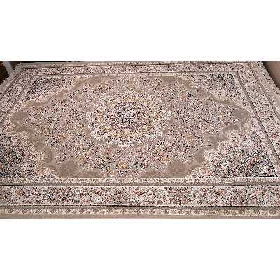 فرش ماشینی زمرد مشهد مدل 37000 زمینه بژ