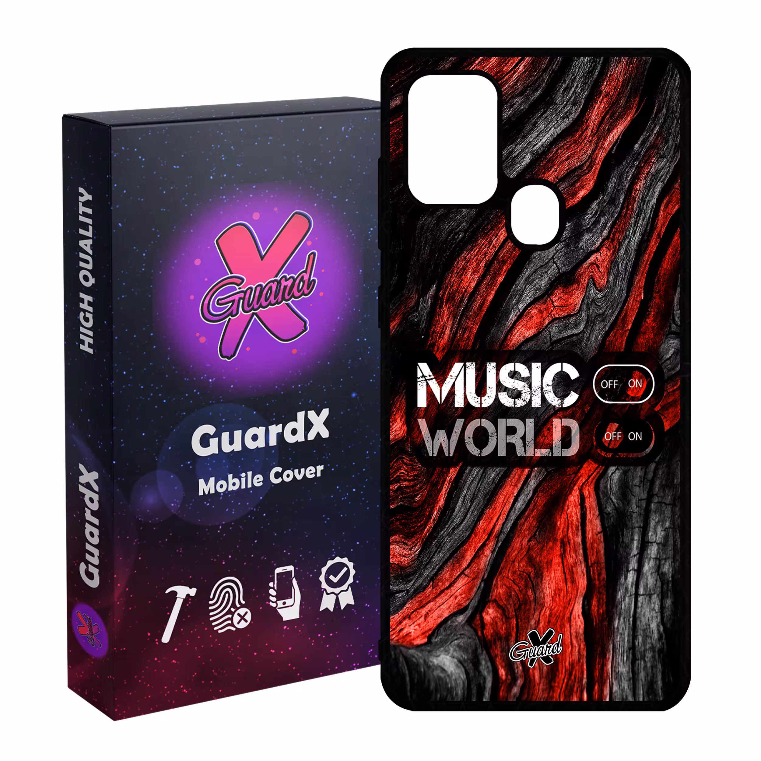 کاور گارد ایکس طرح Music مدل Glass10160 مناسب برای گوشی موبایل سامسونگ Galaxy A21s