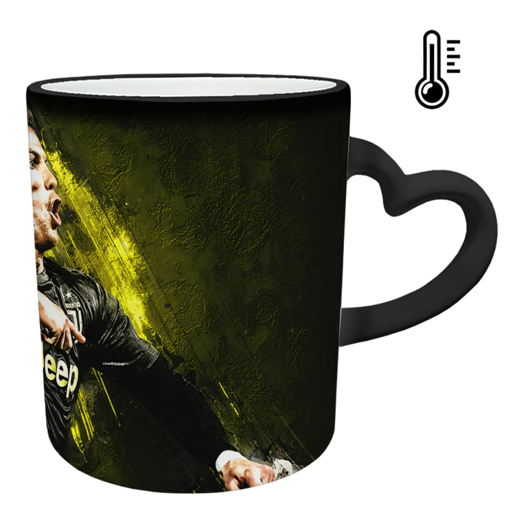 ماگ حرارتی مدل دسته قلبی اکلیلی طرح رونالدو کد 120