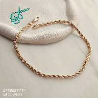 خرید زنجیر طنابی جدید و با کیفیت طلای مارک ژوپینگ رنگ ثابت آبکاری شده ضد حساسیت کد 1415174 - ردگل
