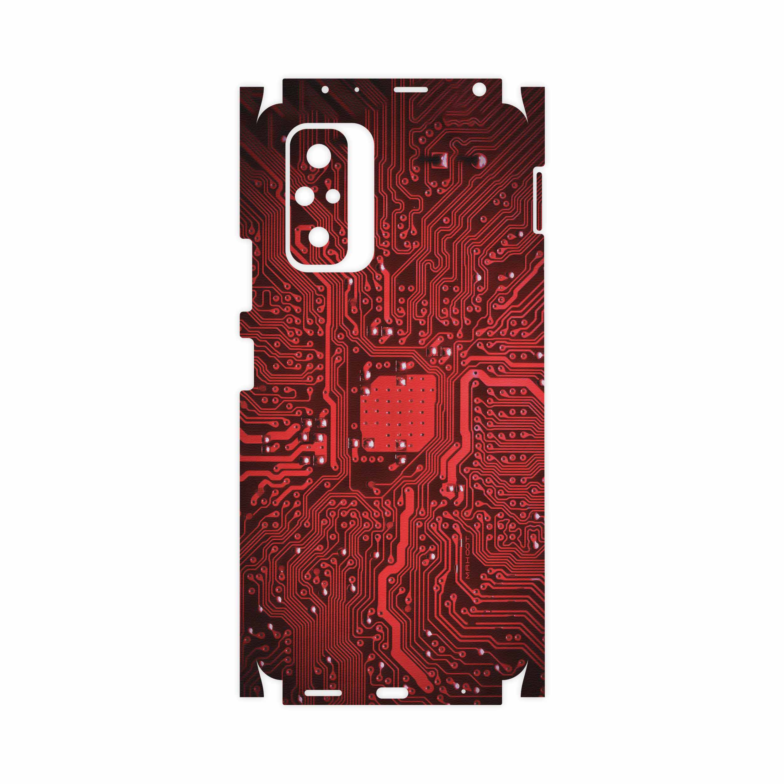 برچسب پوششی ماهوت مدل Red-Printed-Circuit-Board-FullSkin مناسب برای گوشی موبایل شیائومی Redmi Note 10 Pro Max