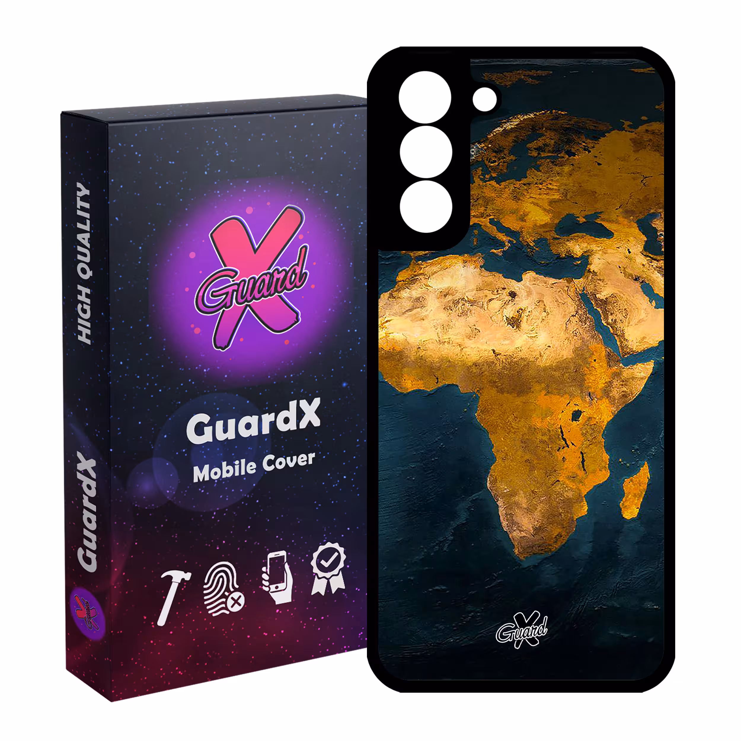 کاور گارد ایکس طرح Map مدل Glass10291 مناسب برای گوشی موبایل سامسونگ Galaxy S21