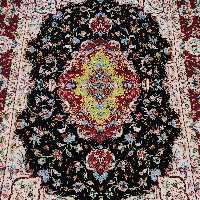 فرش دستبافت تک 3متری نقشه. نشاط تبریز چله نخ.گل ابریشم. و ترنج ابریشم 50رج 